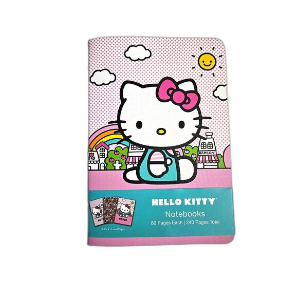 NEW 3pk Hello Kitty Lined Notebooks (80 Pages in Each Notebook) - Picture 3 of 3